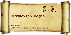 Draskovich Hajna névjegykártya